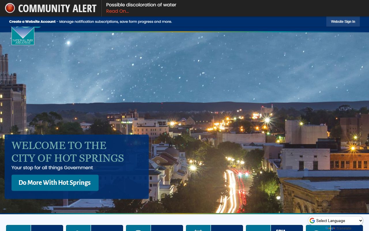 Hot Springs official city website with Hot Springs recent bookings links