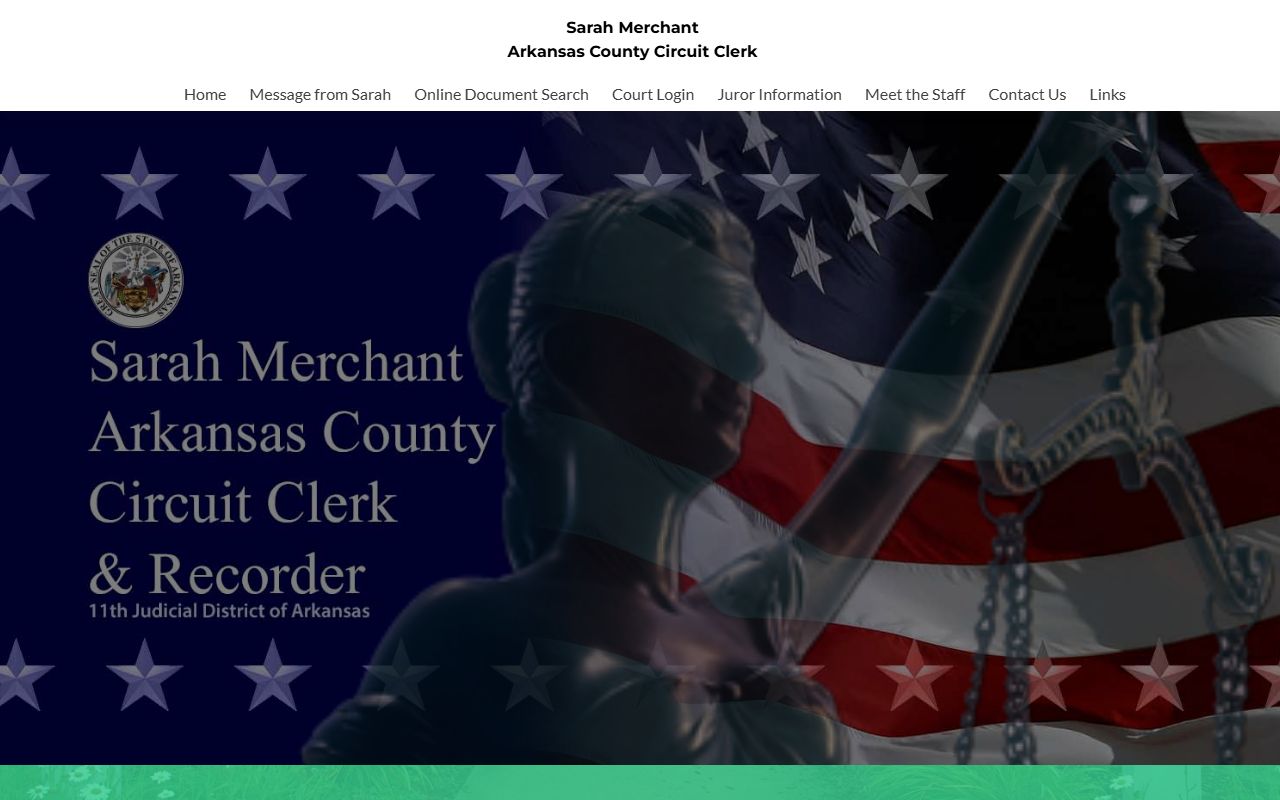 Arkansas County Circuit Clerk website for recent bookings court records