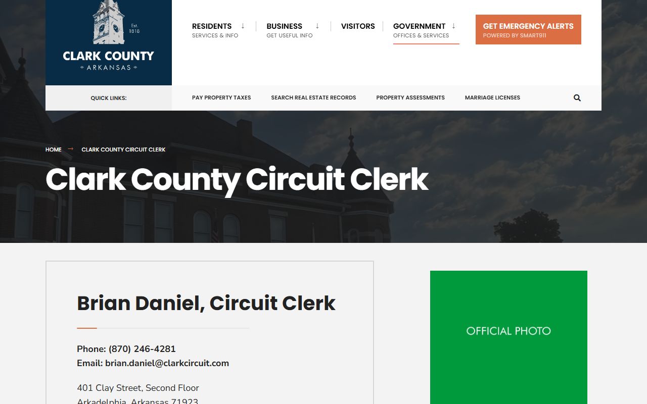 Clark County Circuit Clerk page for court records tied to recent bookings
