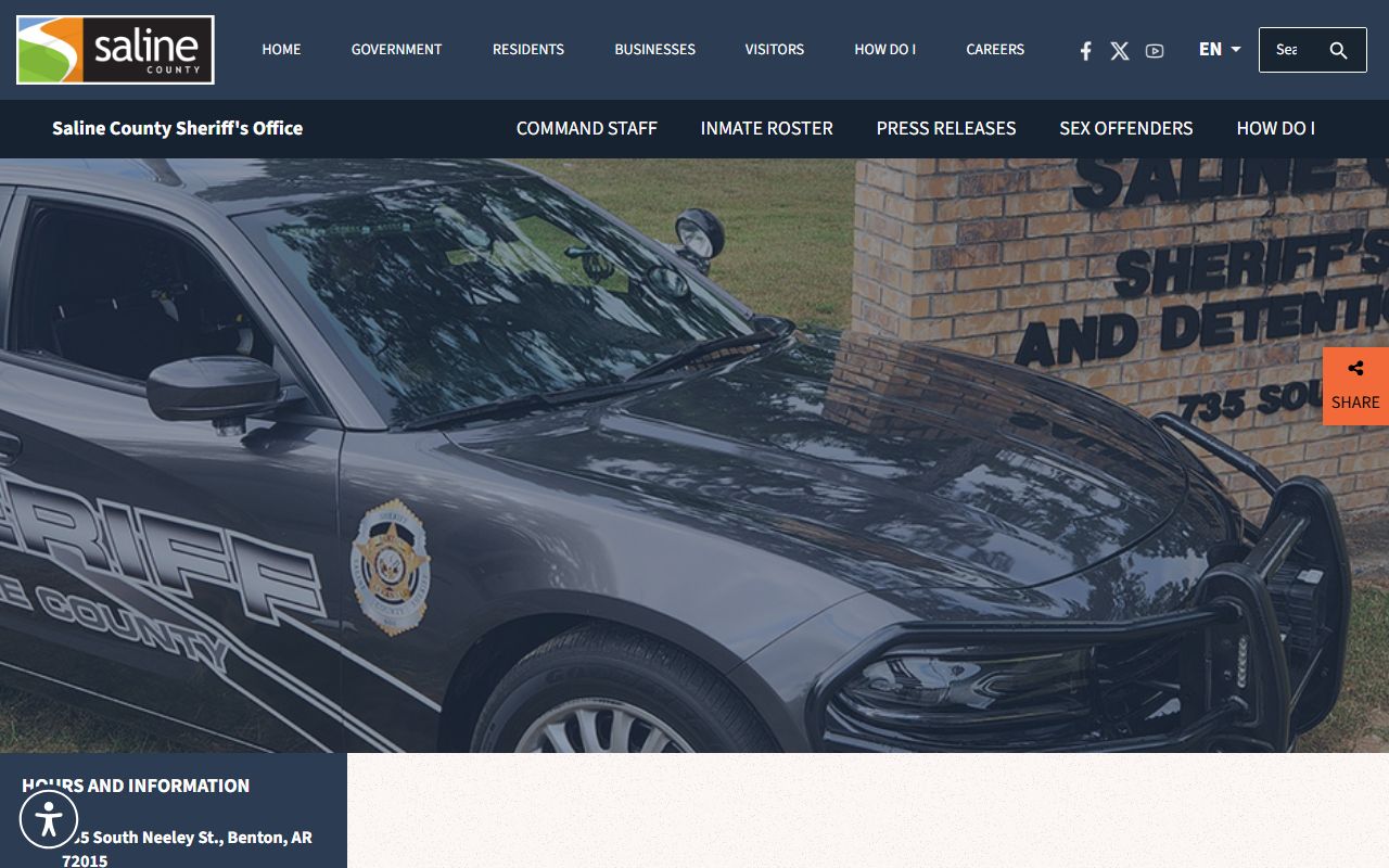 Saline County Sheriff's Office page for Saline County recent bookings