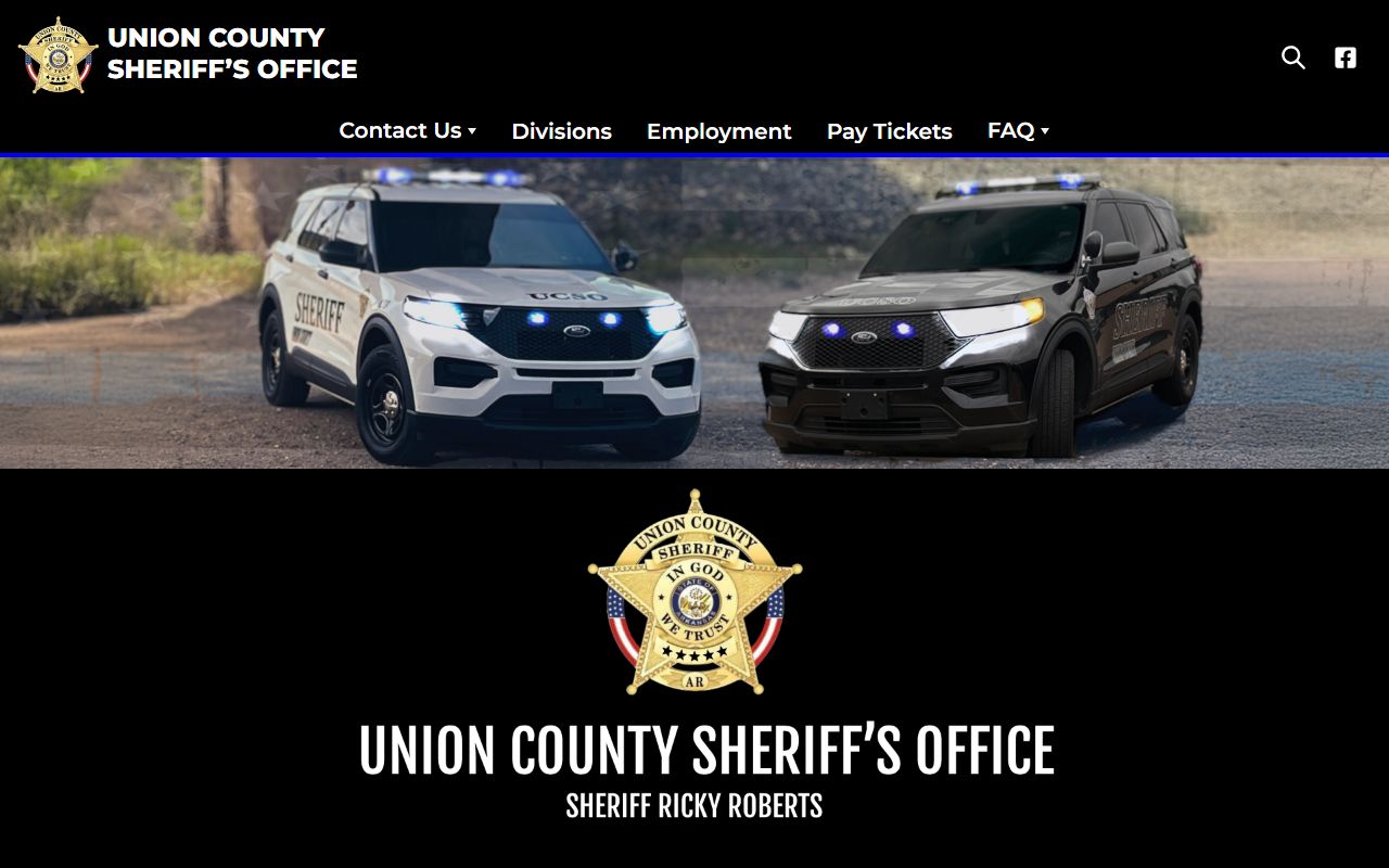 Union County Sheriff's Office website for recent bookings and jail roster