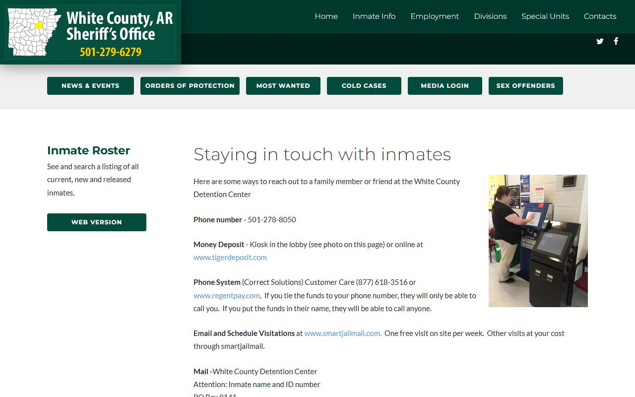 White County inmate search tool with Searcy recent bookings