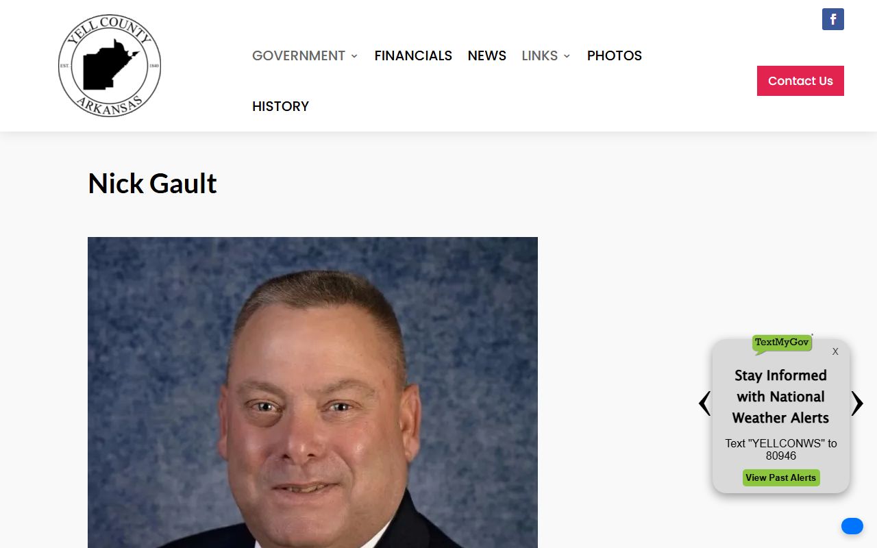 Yell County Sheriff's Office page for recent bookings and jail contacts